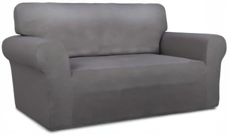 Stretch Couch Covers for Sofa Large Sofa Slipcovers Dark Gray | 1-Piece Spandex Couch cover Soft Couch protector, Sofa cover Washable with Non Skid Foam and Elastic Bottom for Kids, Dogs