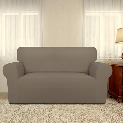 Stretch Couch Covers for Sofa Large Sofa Slipcovers Dark Gray | 1-Piece Spandex Couch cover Soft Couch protector, Sofa cover Washable with Non Skid Foam and Elastic Bottom for Kids, Dogs