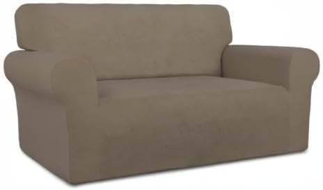 Stretch Couch Covers for Sofa Large Sofa Slipcovers Dark Gray | 1-Piece Spandex Couch cover Soft Couch protector, Sofa cover Washable with Non Skid Foam and Elastic Bottom for Kids, Dogs