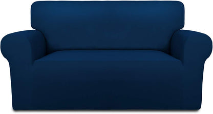 Stretch Couch Covers for Sofa Large Sofa Slipcovers Dark Gray | 1-Piece Spandex Couch cover Soft Couch protector, Sofa cover Washable with Non Skid Foam and Elastic Bottom for Kids, Dogs