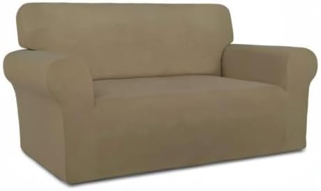 Stretch Couch Covers for Sofa Large Sofa Slipcovers Dark Gray | 1-Piece Spandex Couch cover Soft Couch protector, Sofa cover Washable with Non Skid Foam and Elastic Bottom for Kids, Dogs