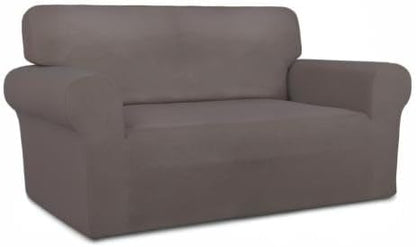 Stretch Couch Covers for Sofa Large Sofa Slipcovers Dark Gray | 1-Piece Spandex Couch cover Soft Couch protector, Sofa cover Washable with Non Skid Foam and Elastic Bottom for Kids, Dogs