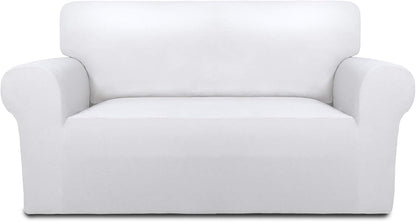 Stretch Couch Covers for Sofa Large Sofa Slipcovers Dark Gray | 1-Piece Spandex Couch cover Soft Couch protector, Sofa cover Washable with Non Skid Foam and Elastic Bottom for Kids, Dogs