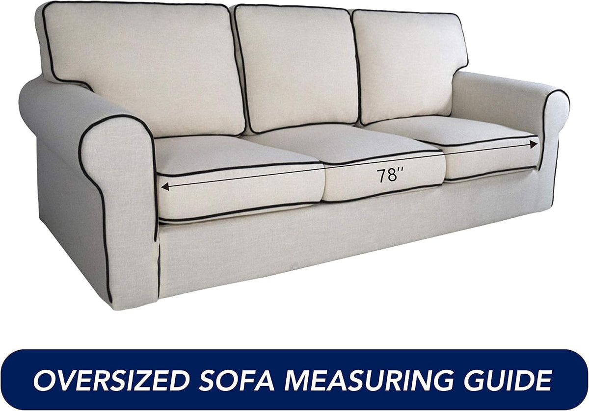 Stretch Couch Covers for Sofa Large Sofa Slipcovers Dark Gray | 1-Piece Spandex Couch cover Soft Couch protector, Sofa cover Washable with Non Skid Foam and Elastic Bottom for Kids, Dogs