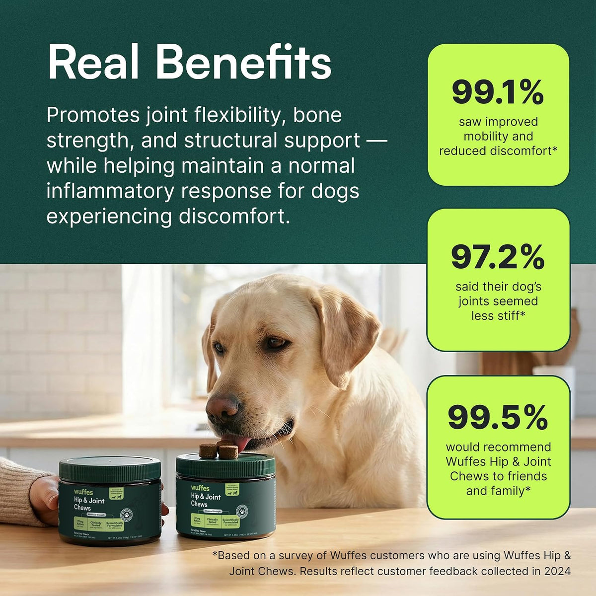 Advanced Hip & Joint Chews for Small & Medium Dogs, Vet Recommended