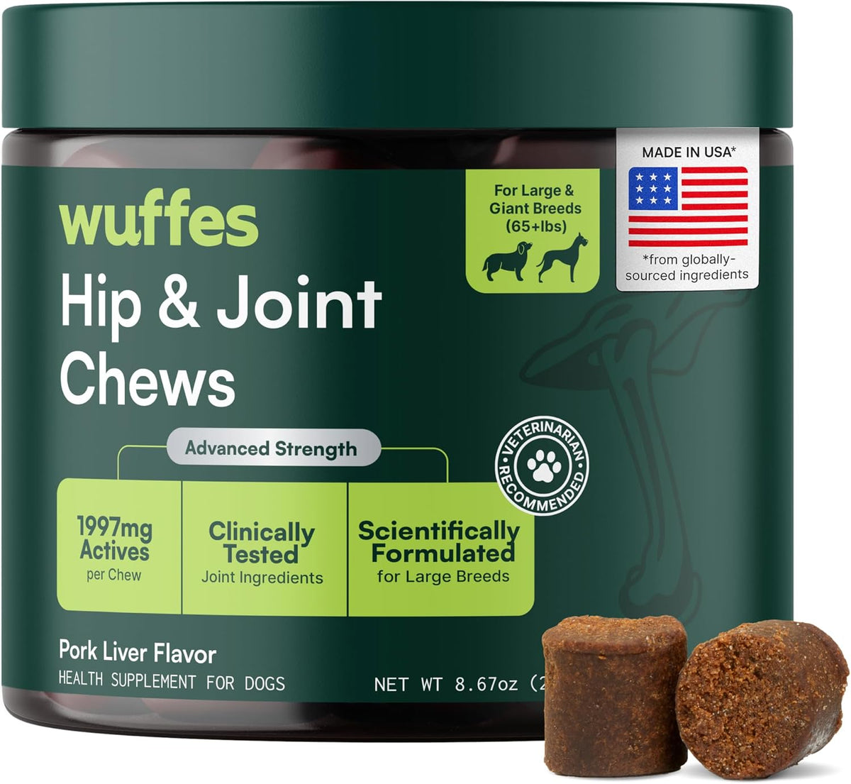 Advanced Hip & Joint Chews for Small & Medium Dogs, Vet Recommended