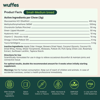 Advanced Hip & Joint Chews for Small & Medium Dogs, Vet Recommended