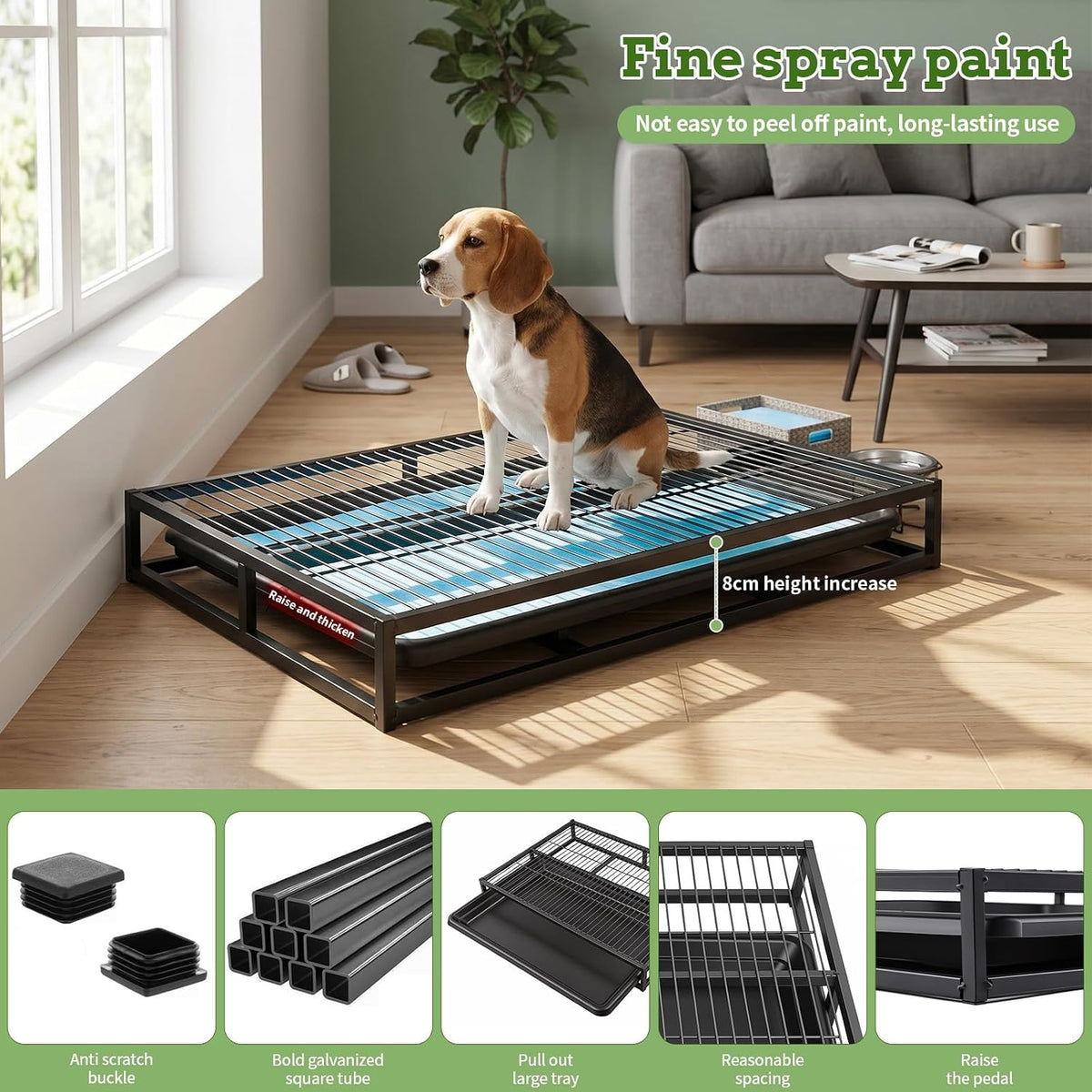 Grass Potty for Dogs with Tray, 304 Stainless Steel Pee Pad Holder, Puppy Potty Tray with Artificial Grass, Indoor & Outdoor Use (24.02" L x 17.72" W x 3.15" H)