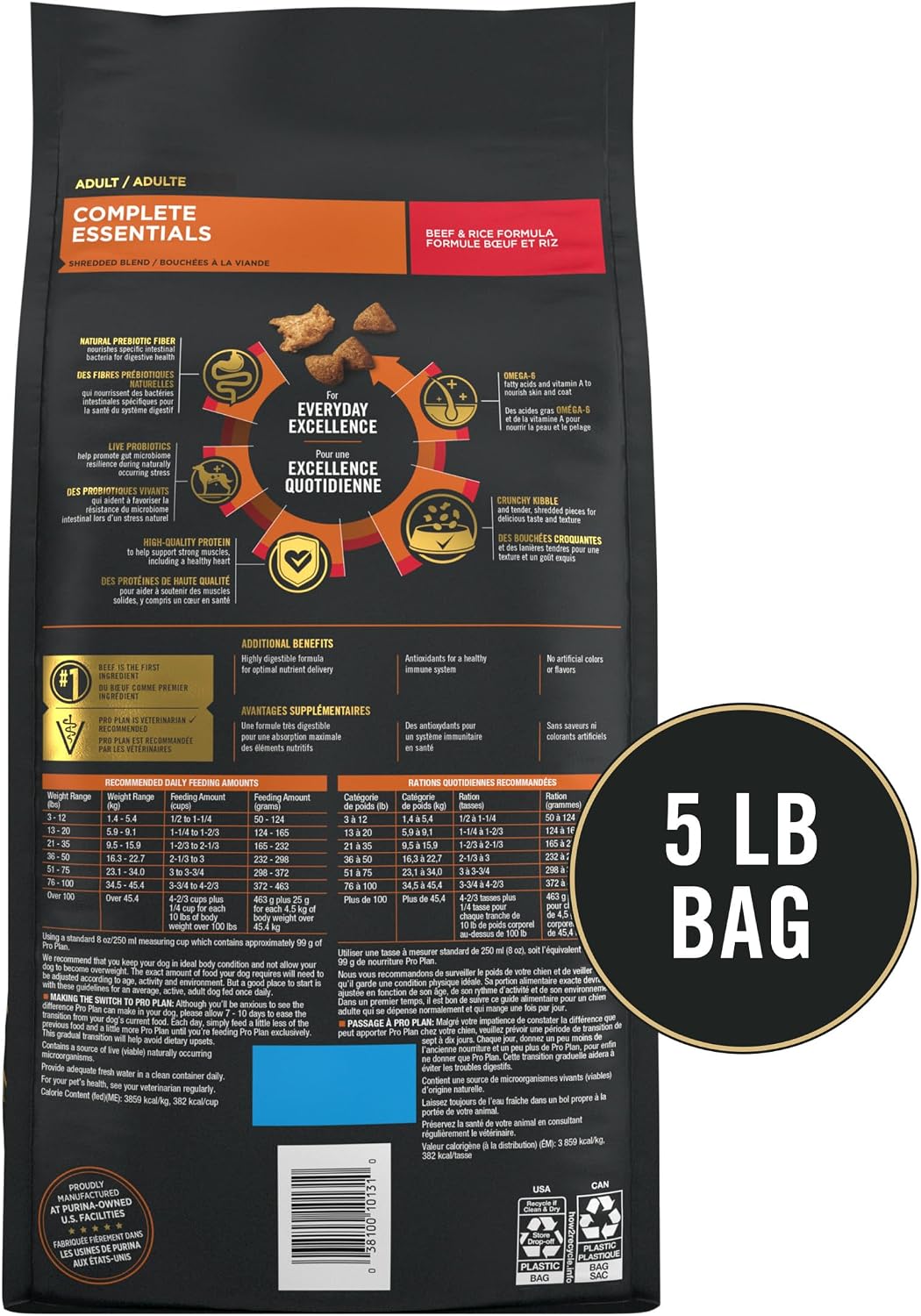 Complete Essentials Beef & Rice Dry Dog Food, 5 lb Bag