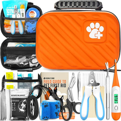 EVERLIT Pet Medic First Aid Kit | 95 Pcs Vet-Approved Medical, Outdoor & Emergency Supplies for Dogs, Cats, Animal Care | Travel-Friendly Compact Bag for Home, Car and Travel (Valentine Lace)