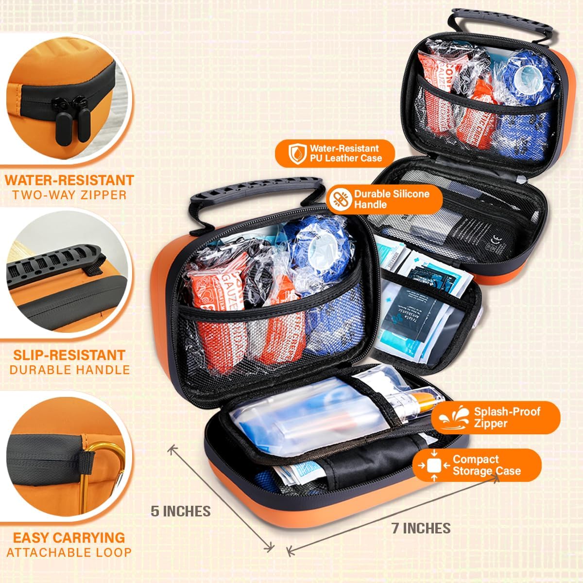 EVERLIT Pet Medic First Aid Kit | 95 Pcs Vet-Approved Medical, Outdoor & Emergency Supplies for Dogs, Cats, Animal Care | Travel-Friendly Compact Bag for Home, Car and Travel (Valentine Lace)
