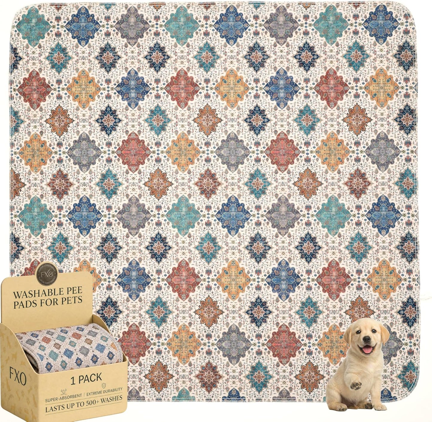 Washable Pee Pads for Dogs,Great Urine Absorbent Reusable Puppy Training Pads,Waterproof,Leak-Proof & Non-Slip Potty Pads for Whelping,Crate，Playpen，Bed.(Green Floral, 18" x24" )