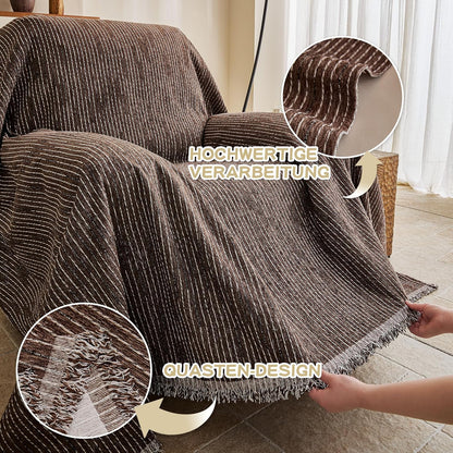 MYSKY HOME Couch Cover for Dogs, Washable Couch Covers, Non Slip Sofa Cover, Couch Cover 2 Cushion Sofa Dogs Furniture Protector with Tassels, Chenille Sofa Slipcover for Pets, 71"x118", Dark Grey
