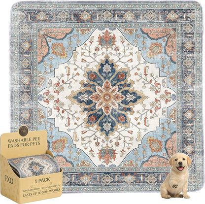 Washable Pee Pads for Dogs,Great Urine Absorbent Reusable Puppy Training Pads,Waterproof,Leak-Proof & Non-Slip Potty Pads for Whelping,Crate，Playpen，Bed.(Green Floral, 18" x24" )