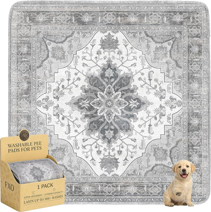 Washable Pee Pads for Dogs,Great Urine Absorbent Reusable Puppy Training Pads,Waterproof,Leak-Proof & Non-Slip Potty Pads for Whelping,Crate，Playpen，Bed.(Green Floral, 18" x24" )
