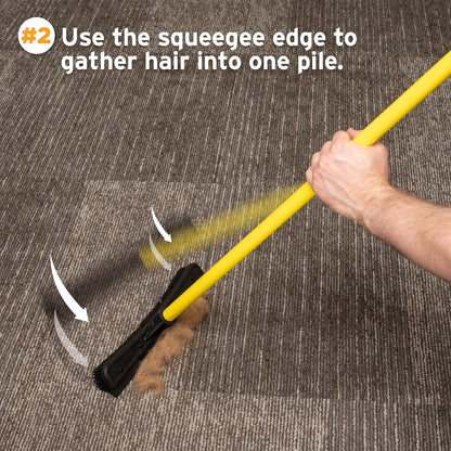 FURemover Pet Hair Removal Rubber Broom, 58" Telescopic Handle