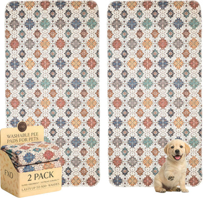 Washable Pee Pads for Dogs,Great Urine Absorbent Reusable Puppy Training Pads,Waterproof,Leak-Proof & Non-Slip Potty Pads for Whelping,Crate，Playpen，Bed.(Green Floral, 18" x24" )