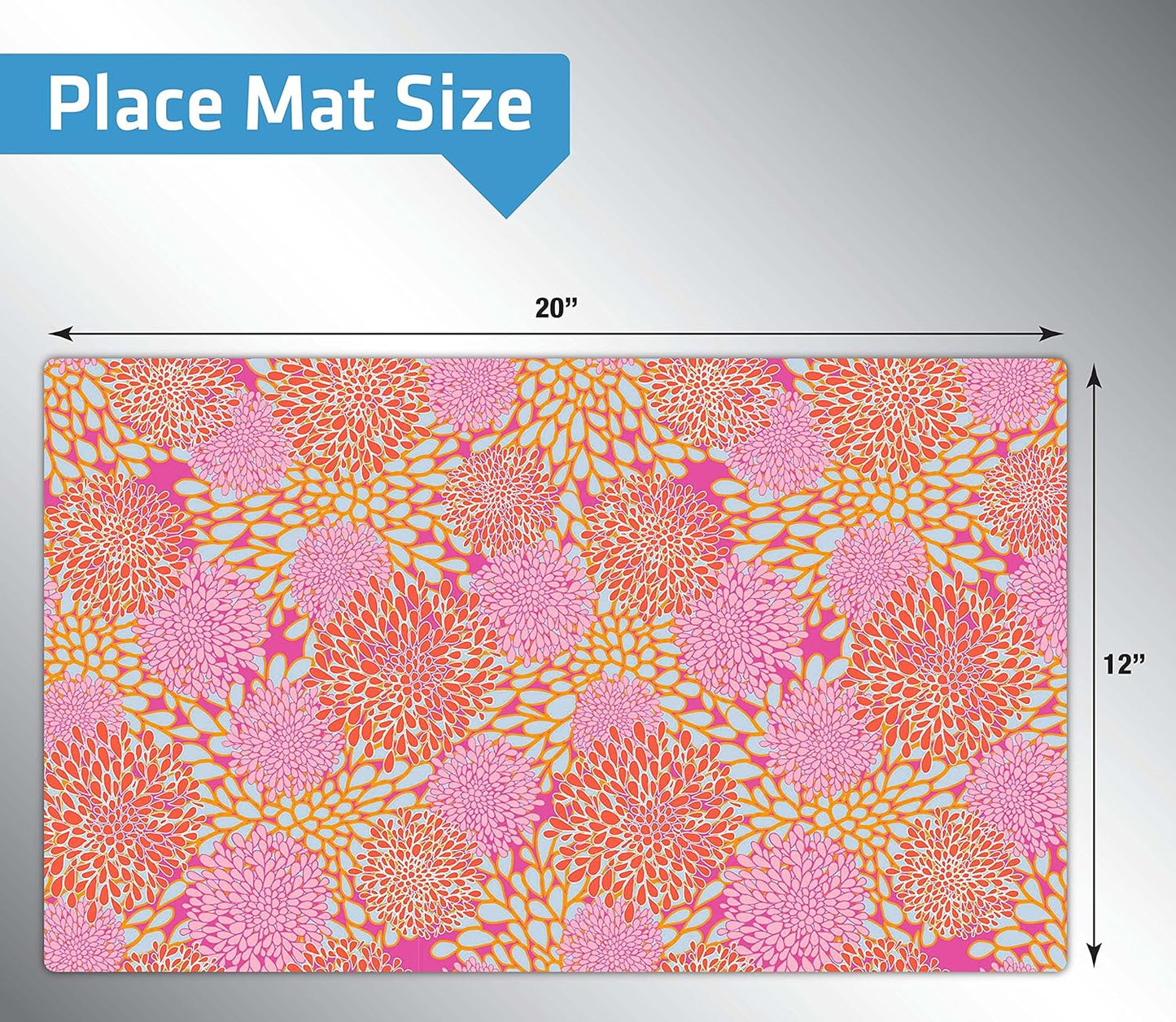 Drymate Pet Bowl Placemat, Dog & Cat Food Feeding Mat - Absorbent Fabric, Waterproof Backing, Slip-Resistant - Machine Washable/Durable (USA Made) (12” x 20”) (Indigo)