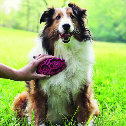 KONG - ZoomGroom - Dog Brush for Grooming and Shampooing - Red Brush for Large Dogs