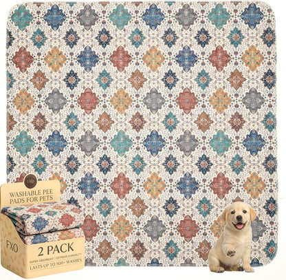 Washable Pee Pads for Dogs,Great Urine Absorbent Reusable Puppy Training Pads,Waterproof,Leak-Proof & Non-Slip Potty Pads for Whelping,Crate，Playpen，Bed.(Green Floral, 18" x24" )