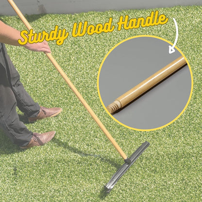 Small Room Groom Carpet Rake, 11" Handle, Portable Carpet Brush for Pet Hair, High Pile Rugs, Stairs, Furniture & Artificial Turf, Compact Groomer Tool