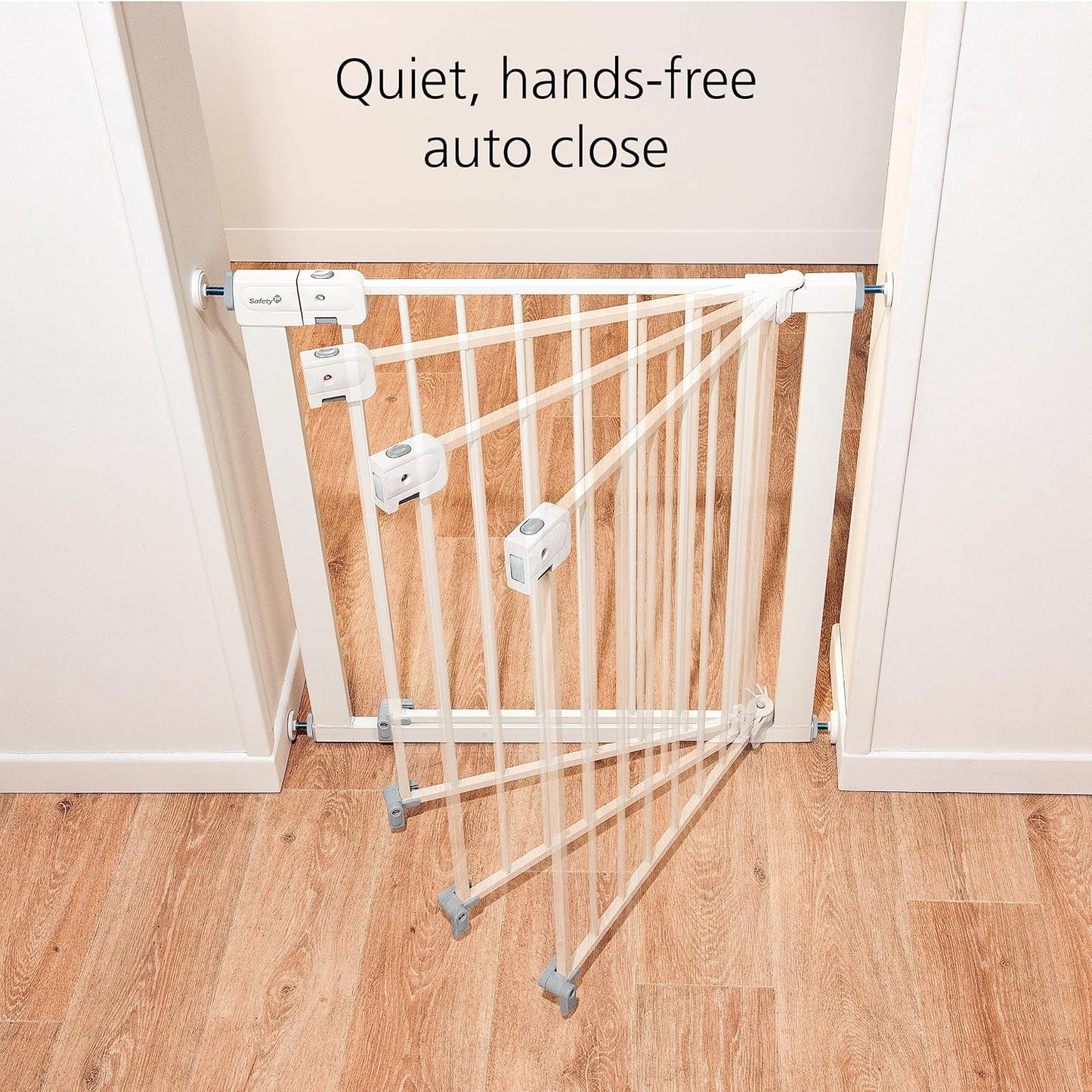 Safety 1st Easy Install Baby Gate for Doorways, Auto-Close Pressure-Mounted Magnetic Latch, Indoor Dog Gates, No Drilling, Fits 29"-38", Grey