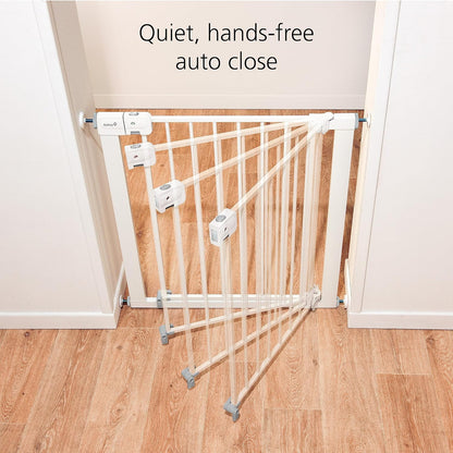 Safety 1st Easy Install Baby Gate for Doorways, Auto-Close Pressure-Mounted Magnetic Latch, Indoor Dog Gates, No Drilling, Fits 29"-38", Grey