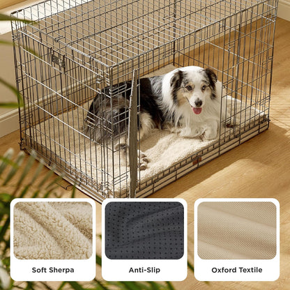 Bedsure Dog Beds Large Sized Dog - Comfy Flat Pet Beds with Removable Washable Cover, Orthopedic Egg Crate Foam Puppy Mat, Suitable for Pet Up to 65 lbs