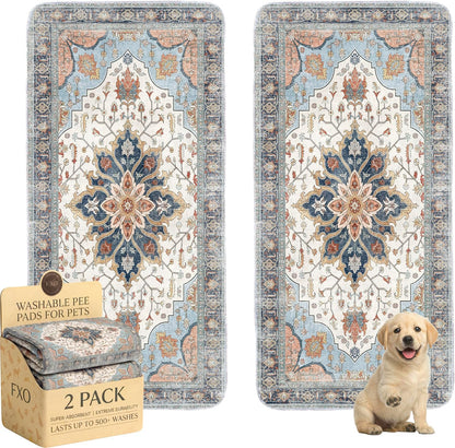 Washable Pee Pads for Dogs,Great Urine Absorbent Reusable Puppy Training Pads,Waterproof,Leak-Proof & Non-Slip Potty Pads for Whelping,Crate，Playpen，Bed.(Green Floral, 18" x24" )