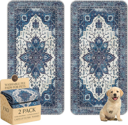 Washable Pee Pads for Dogs,Great Urine Absorbent Reusable Puppy Training Pads,Waterproof,Leak-Proof & Non-Slip Potty Pads for Whelping,Crate，Playpen，Bed.(Green Floral, 18" x24" )