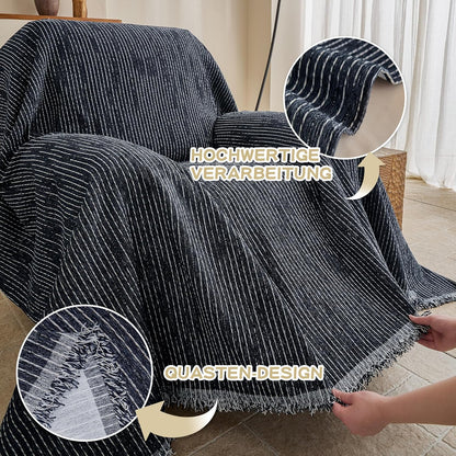MYSKY HOME Couch Cover for Dogs, Washable Couch Covers, Non Slip Sofa Cover, Couch Cover 2 Cushion Sofa Dogs Furniture Protector with Tassels, Chenille Sofa Slipcover for Pets, 71"x118", Dark Grey