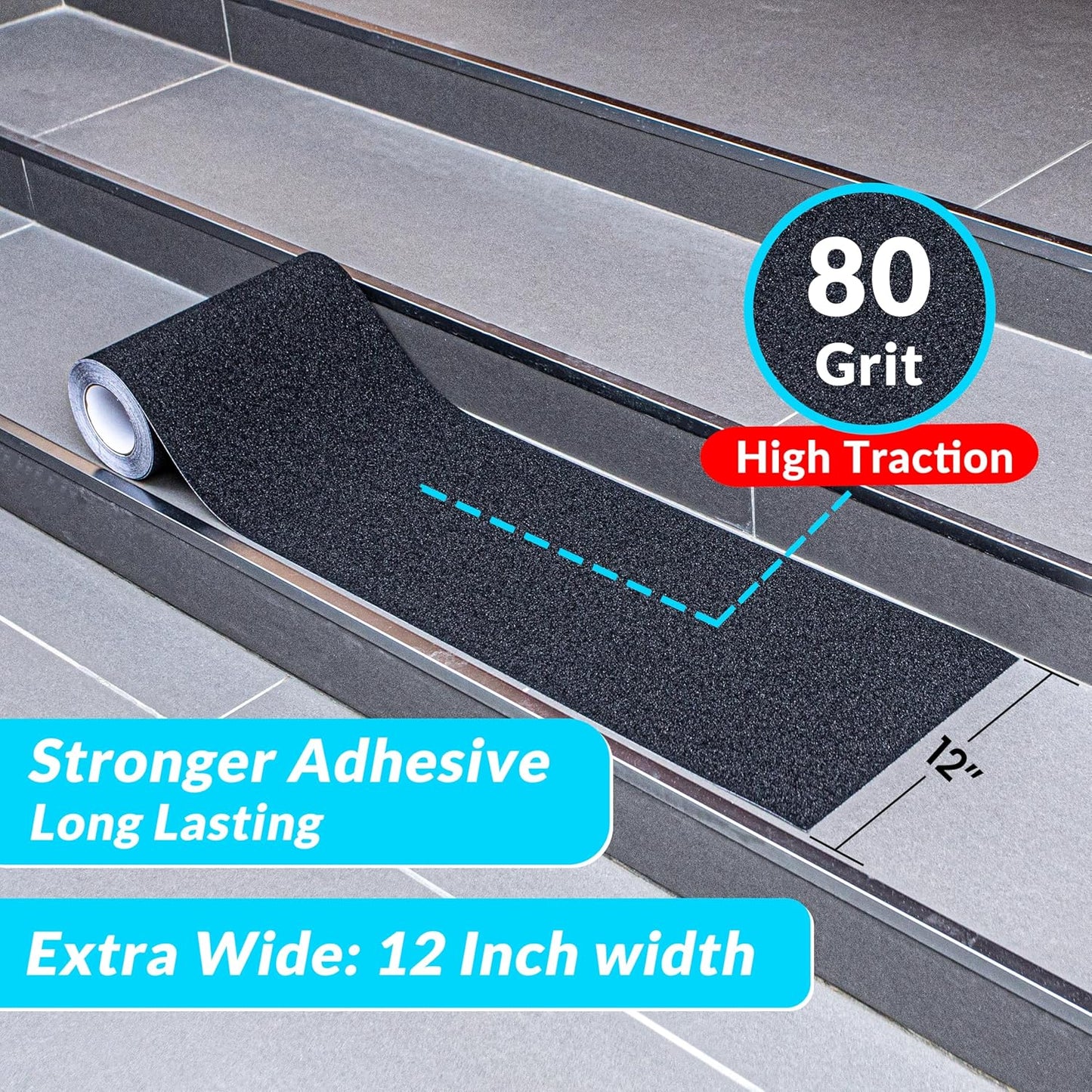 LifeGrip Anti Slip Transparent Anti Slip Tape, 4 inch by 30 feet, Non-Slip Traction Grip Tape to Tubs, Boats, Stairs, Clear, Soft, Comfortable for Bare feet (4" X 30')