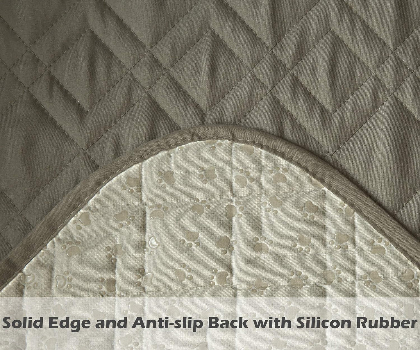 Ameritex Couch Sofa Slipcover 100% Waterproof Nonslip Quilted Furniture Protector for Dogs, Children, Pets, Machine Washable (Beige, 68")