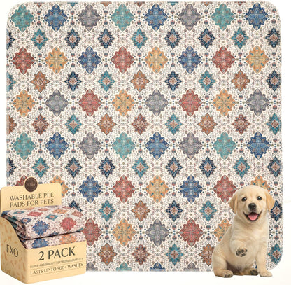 Washable Pee Pads for Dogs,Great Urine Absorbent Reusable Puppy Training Pads,Waterproof,Leak-Proof & Non-Slip Potty Pads for Whelping,Crate，Playpen，Bed.(Green Floral, 18" x24" )