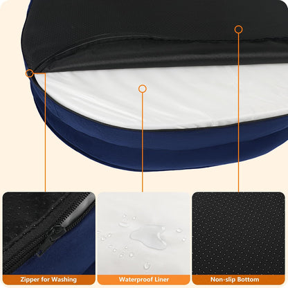 Orthopedic Waterproof Medium Dog Bed Sofa, Gel Memory Foam, 36" | Egg-Crate Foam Dog Sofa, Washable Pet Bed with Four Sided Bolster Cushion, Removable Cover & Non-Slip Bottom, Dark Grey