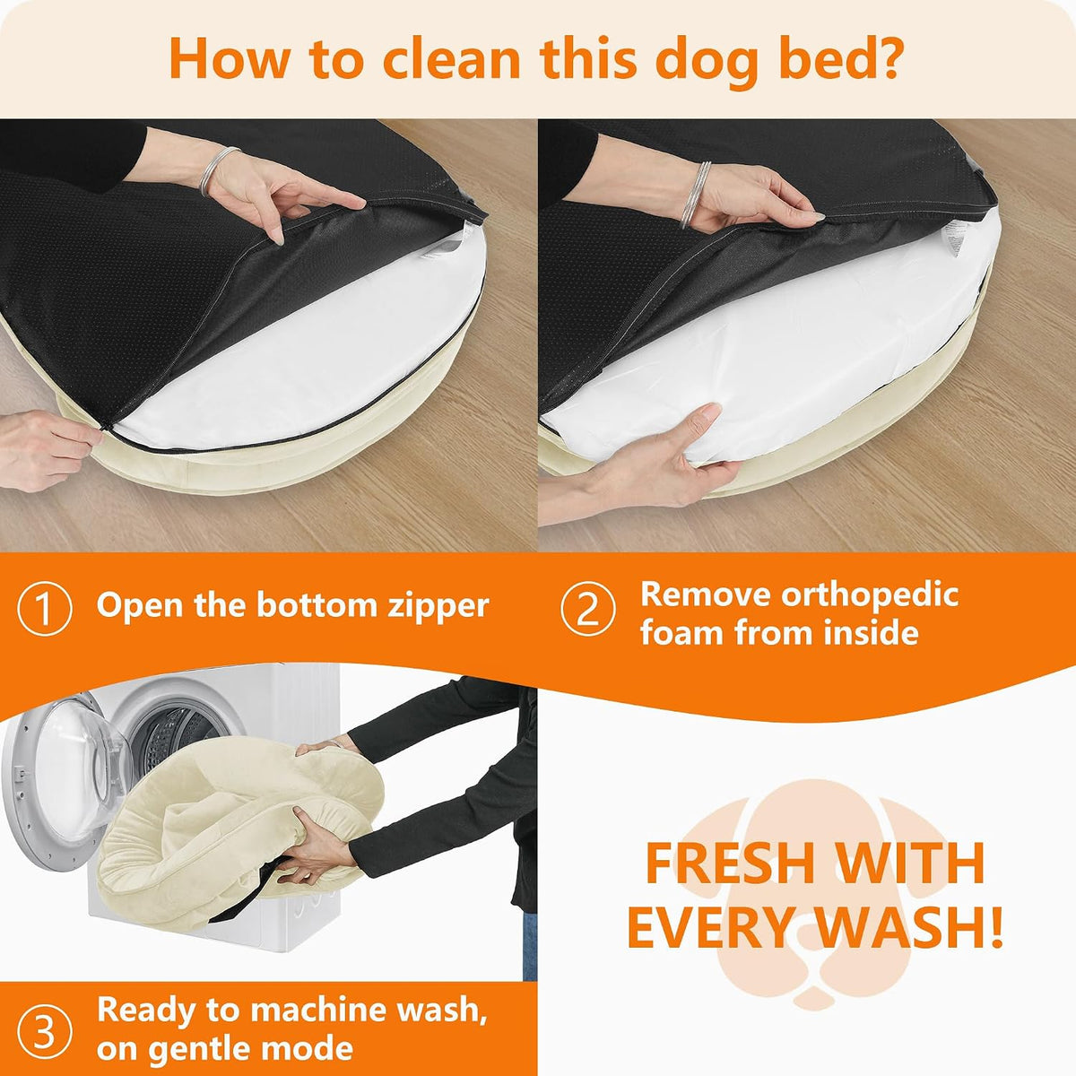 Orthopedic Waterproof Medium Dog Bed Sofa, Gel Memory Foam, 36" | Egg-Crate Foam Dog Sofa, Washable Pet Bed with Four Sided Bolster Cushion, Removable Cover & Non-Slip Bottom, Dark Grey