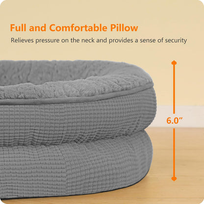 Orthopedic Waterproof Medium Dog Bed Sofa, Gel Memory Foam, 36" | Egg-Crate Foam Dog Sofa, Washable Pet Bed with Four Sided Bolster Cushion, Removable Cover & Non-Slip Bottom, Dark Grey