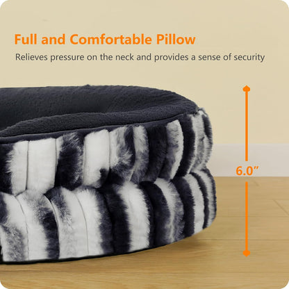 Orthopedic Waterproof Medium Dog Bed Sofa, Gel Memory Foam, 36" | Egg-Crate Foam Dog Sofa, Washable Pet Bed with Four Sided Bolster Cushion, Removable Cover & Non-Slip Bottom, Dark Grey