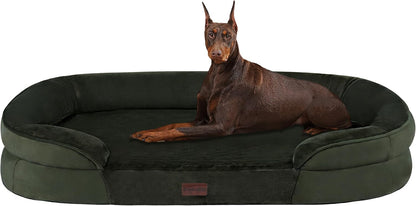 Orthopedic Waterproof Medium Dog Bed Sofa, Gel Memory Foam, 36" | Egg-Crate Foam Dog Sofa, Washable Pet Bed with Four Sided Bolster Cushion, Removable Cover & Non-Slip Bottom, Dark Grey