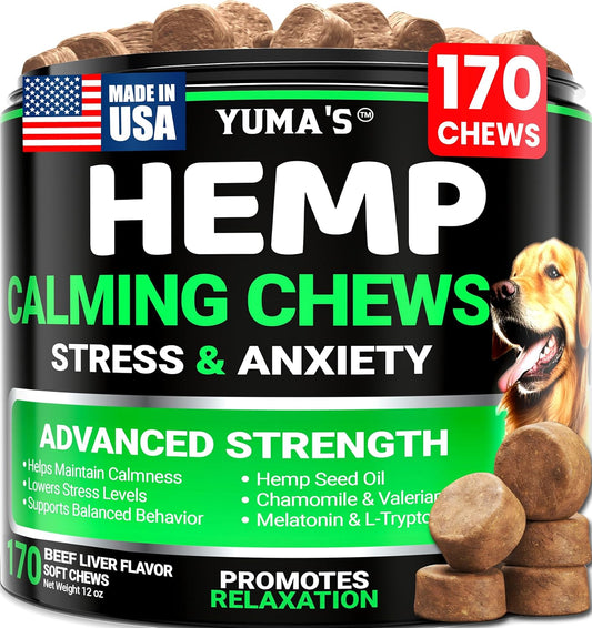 Hemp Calming Chews for Dogs - 170 Treats - Advanced Dog Calming Chews