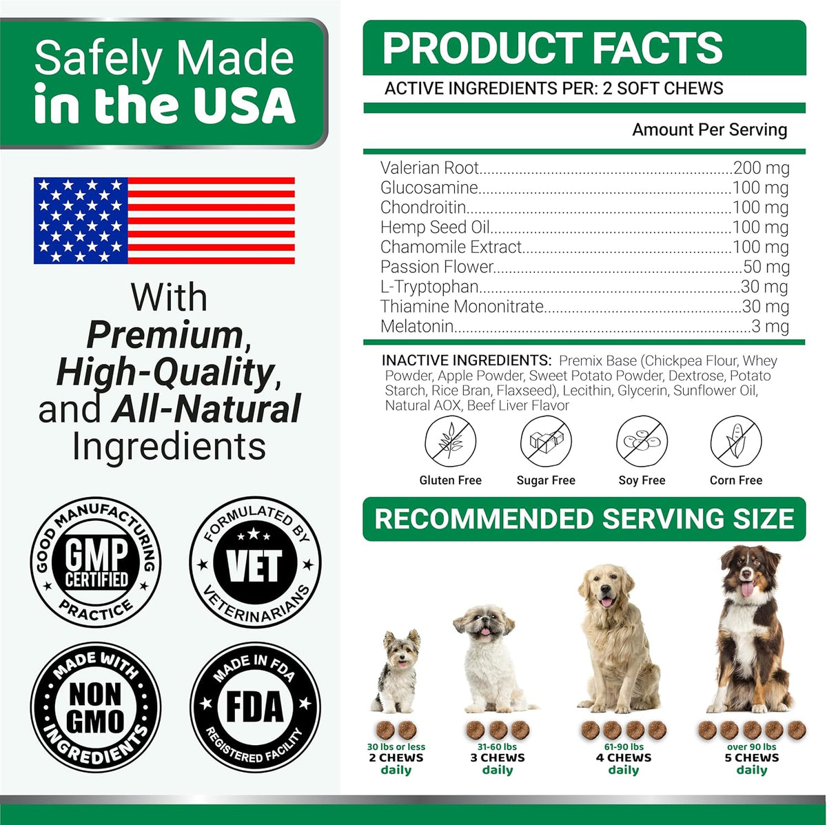 Hemp Calming Chews for Dogs - 170 Treats - Advanced Dog Calming Chews