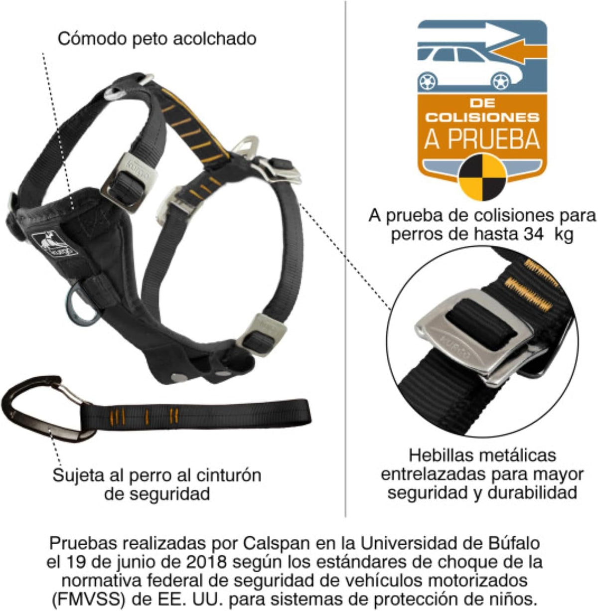 Enhanced Strength Tru-Fit Smart Harness, Black, Medium