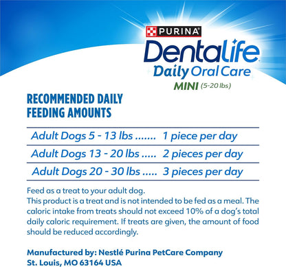 Purina Daily Oral Care Dental Dog Treats for Small Dogs, 58 ct