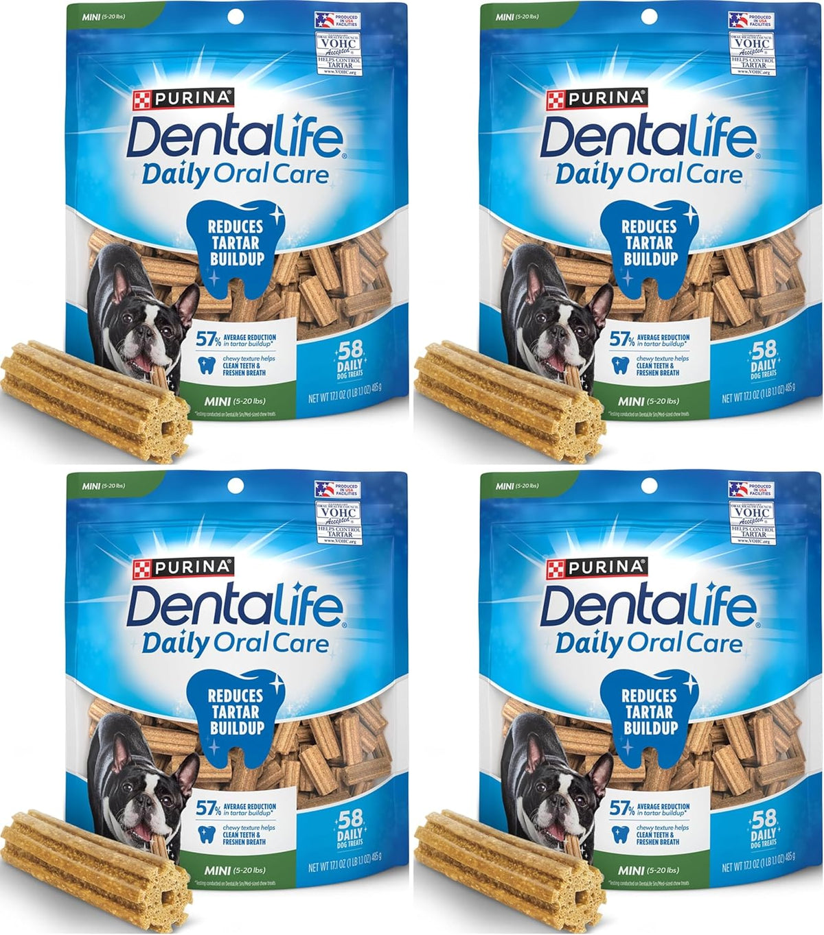 Purina Daily Oral Care Dental Dog Treats for Small Dogs, 58 ct
