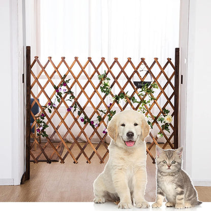 2PCS Expandable Garden Fence Instant Wooden Pet Gate