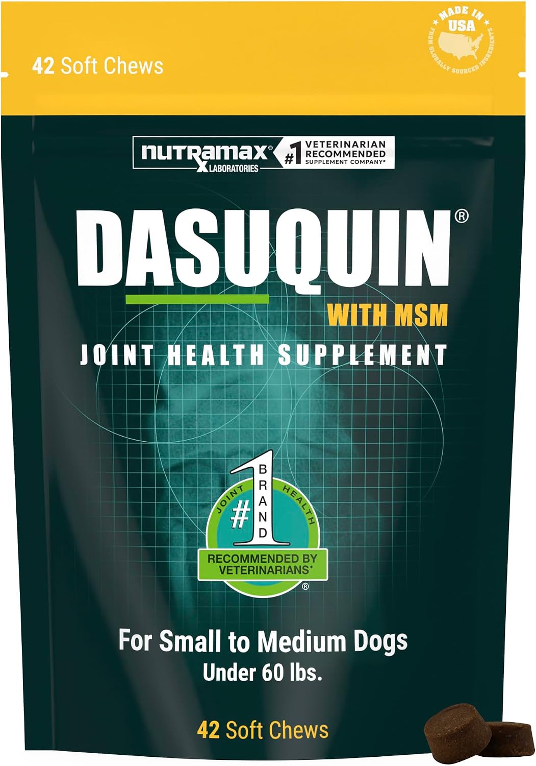 Nutramax Dasuquin MSM Joint Supplement, Small/Med Dogs, Soft Chews