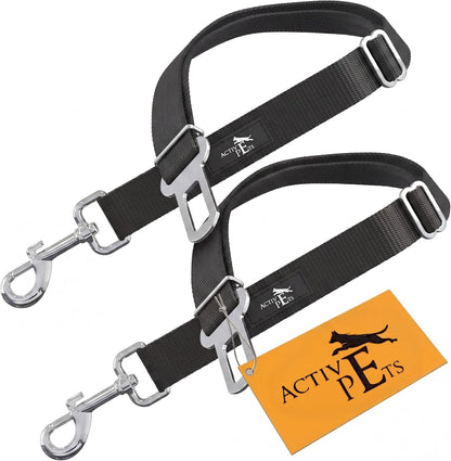 Orange Car Seat Belt for Dogs, Attaches to Harness & Collar, Adjustable 18" - 24" Travel Restraint System Fits Small - Large Pups for Safety & Comfort, Essential Pet Supplies & Accessories