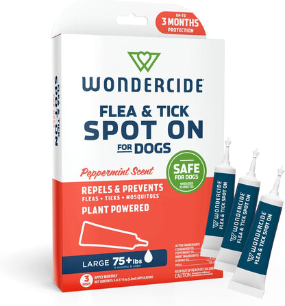 Flea Tick & Mosquito Dog Spot On - Large 3 Tubes of 0.17 oz