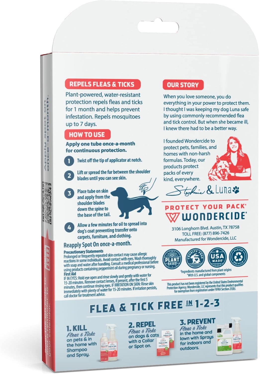 Flea Tick & Mosquito Dog Spot On - Large 3 Tubes of 0.17 oz