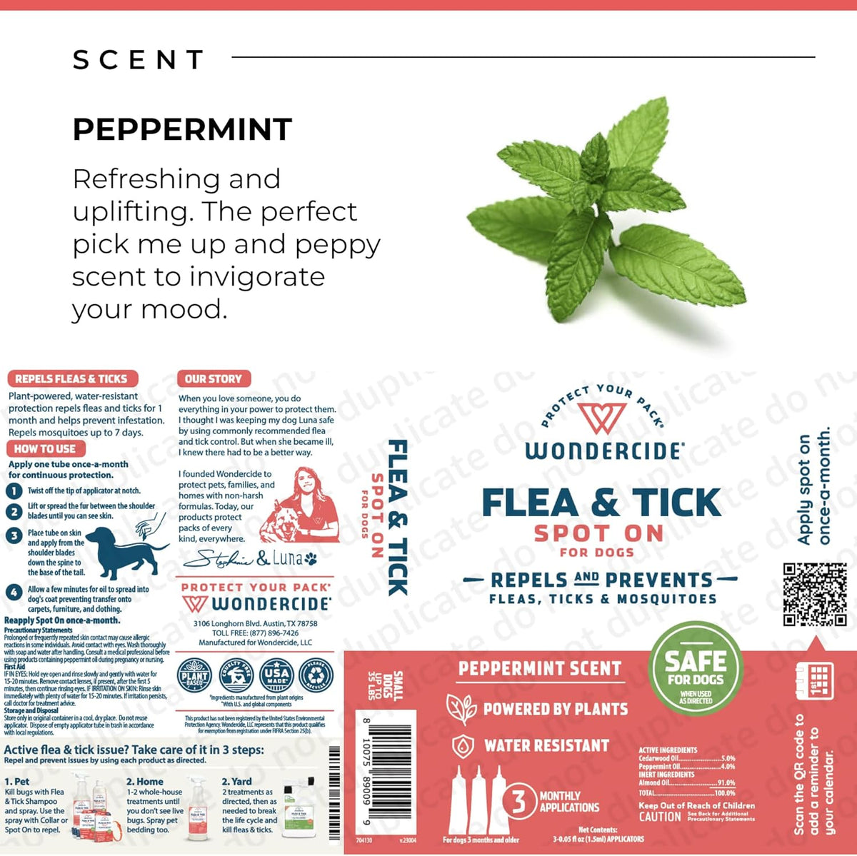 Flea Tick & Mosquito Dog Spot On - Large 3 Tubes of 0.17 oz